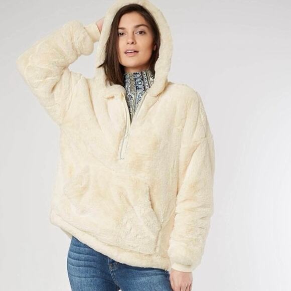 Free People Off the Record Faux Fur Hoodie - Picture 1 of 8